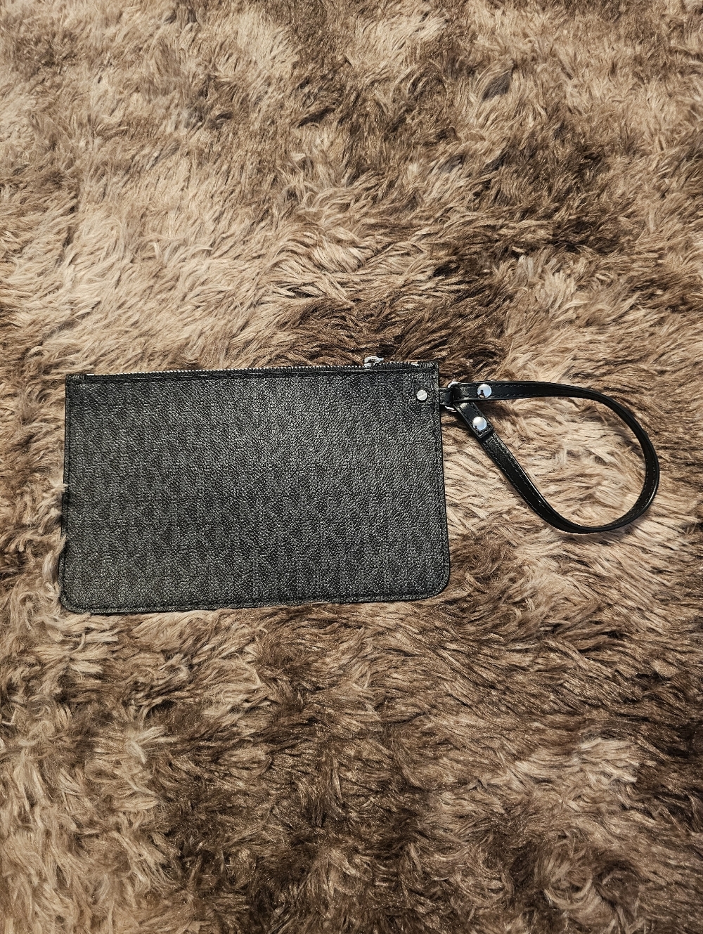 Michael Kors Black Monogram Wristlet Pouch